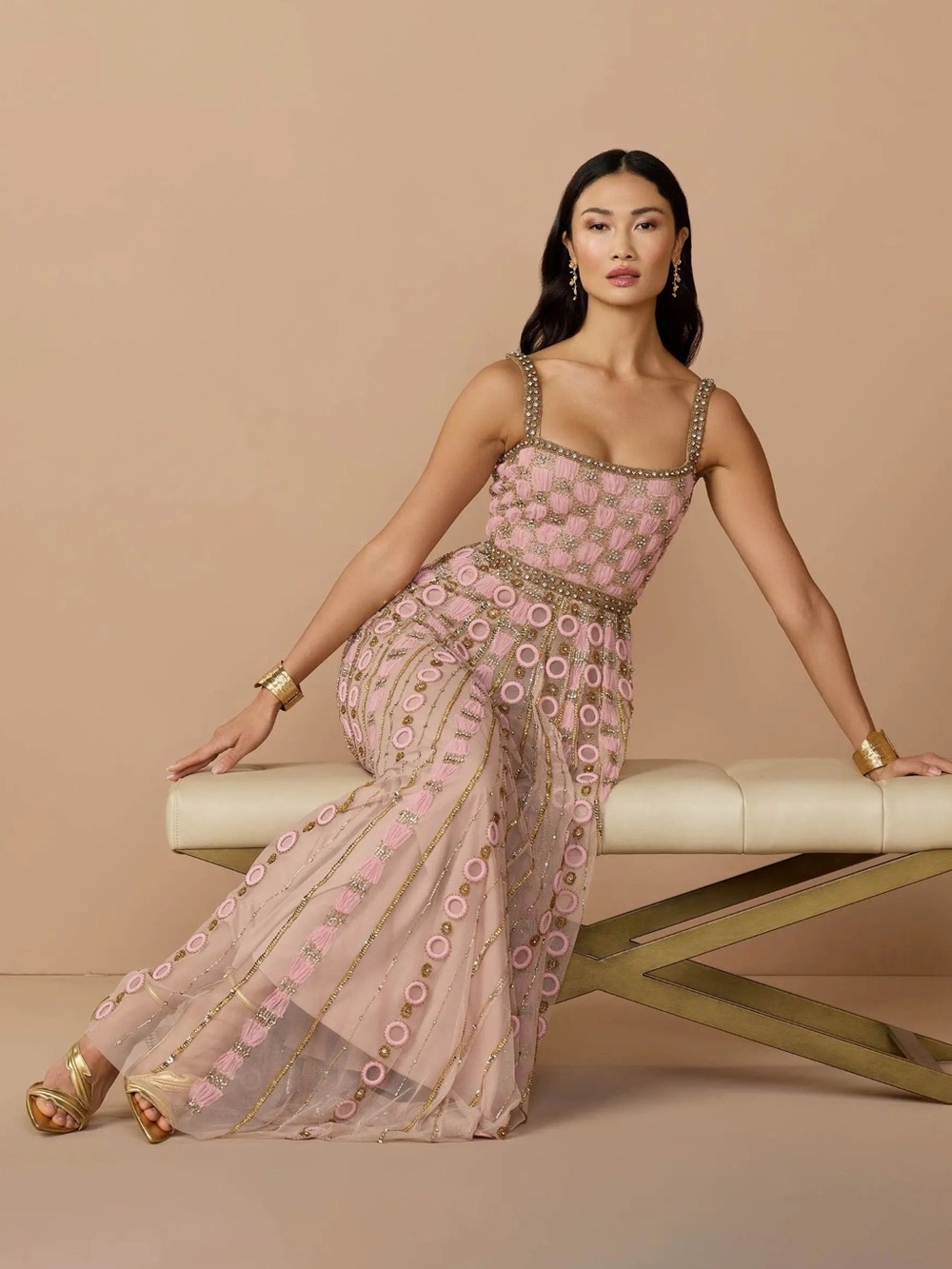 Mac Duggal Collection 10106 Sleeveless Embellished A line Gown in Rose Size 12 - Picture 14 of 15